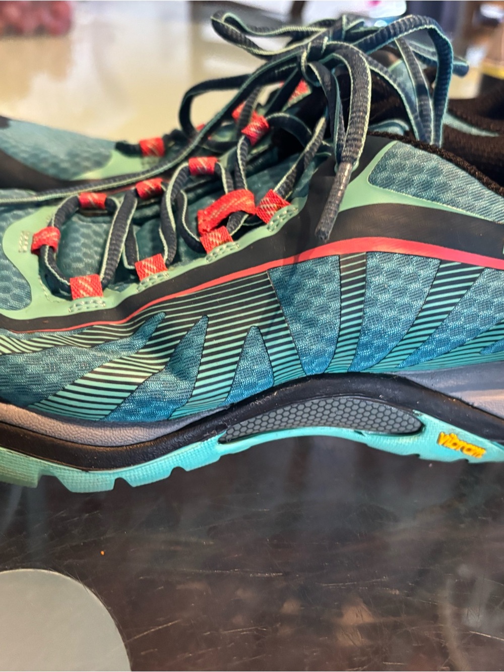 Merrell Teal Black with Red Accent Women's Trail Sneakers